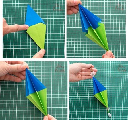 Игрушки оригами на елку