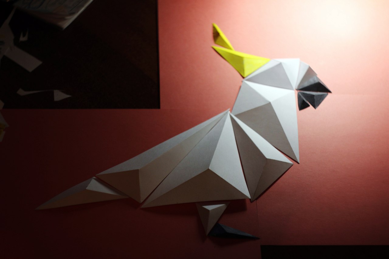 Пухлые животные из бумаги - Попугай / Round origami parrot