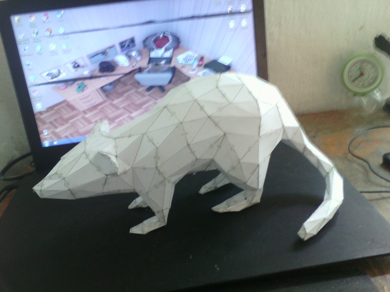 Крыса 3D из бумаги