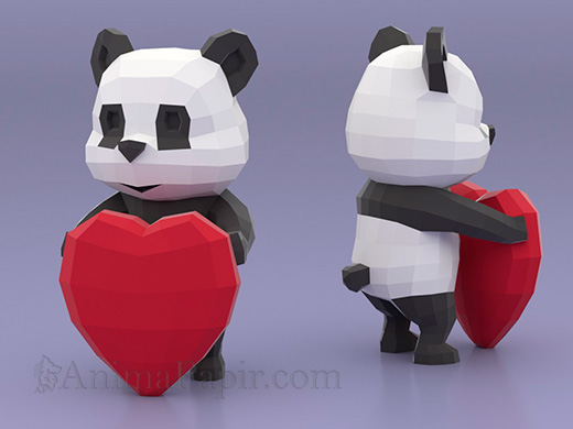 Панда с сердцем в лапах
