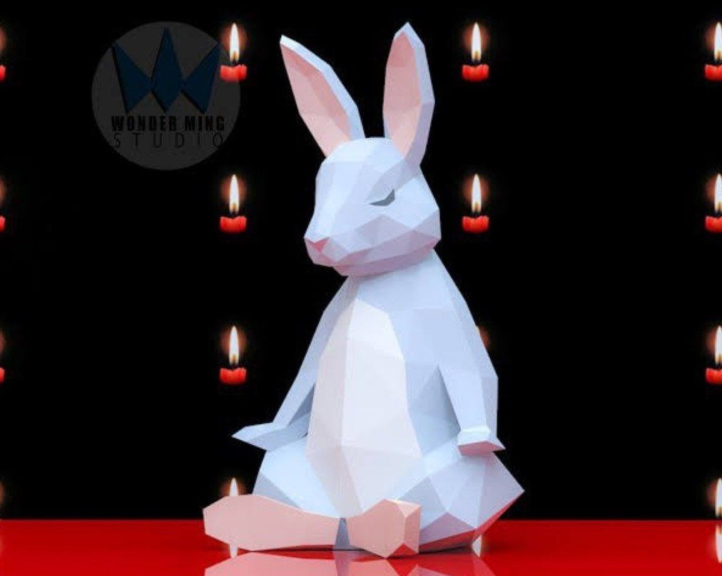 Кролик медитирует